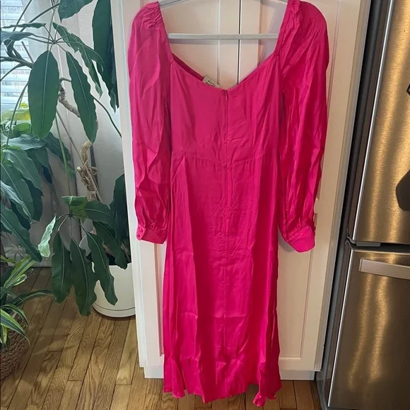 Farm Rio pink cutout long sleeve midi dress size small - Picture 7 of 8